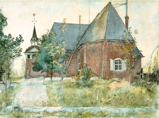 Old Sundborn Church, from 'A Home' series à Carl Larsson