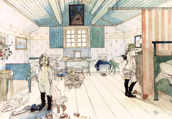 Mamma's and the Small Girl's Room, from 'A Home' series à Carl Larsson