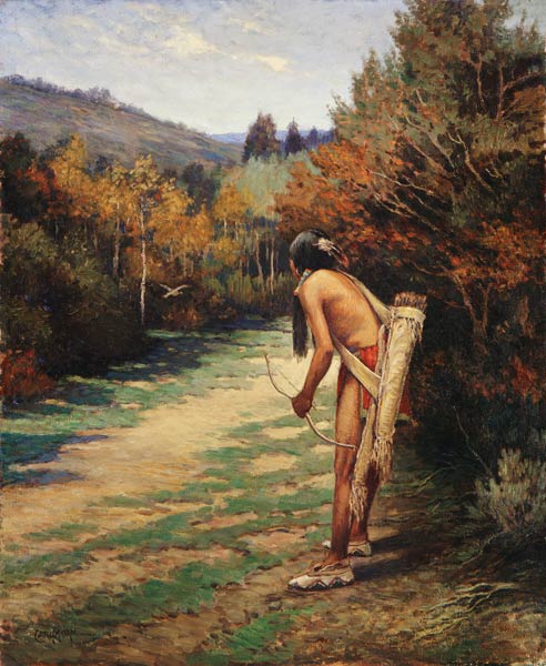 Taos Hunter (oil on canvas) à Carl Moon