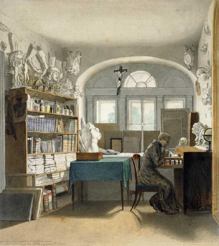 Der Künstler in seinem Studierzimmer à Carl Schnorr von Carolsfeld