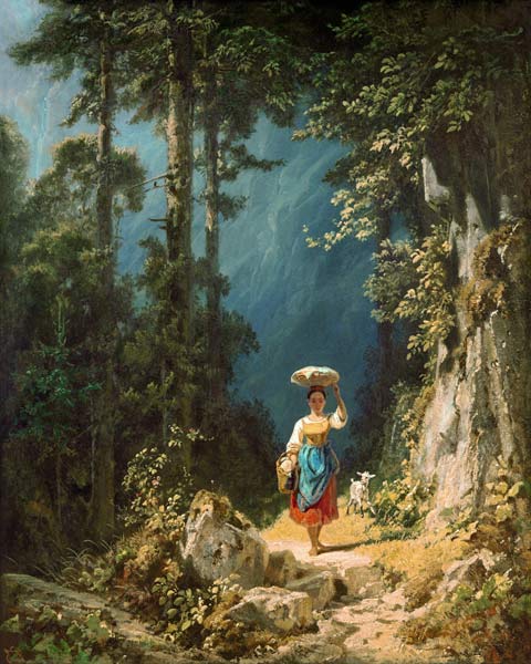 Fille avec la chèvre à Carl Spitzweg