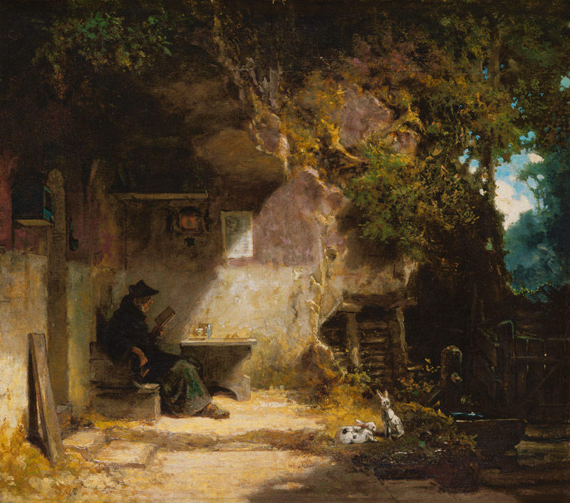The Hermit in front of His Retreat à Carl Spitzweg