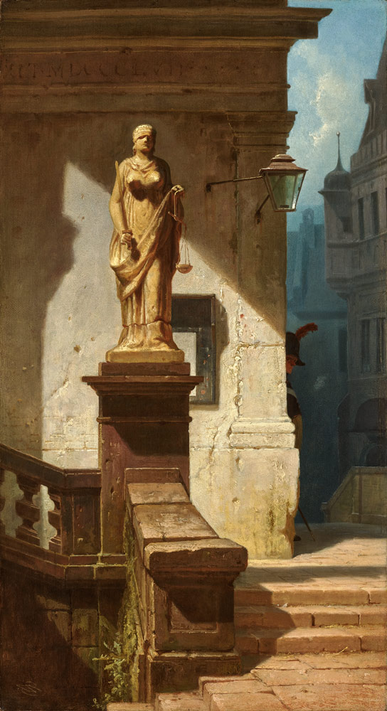 Das Auge des Gesetzes (Justitia) à Carl Spitzweg