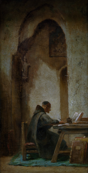 C.Spitzweg, Studierender Mönch à Carl Spitzweg