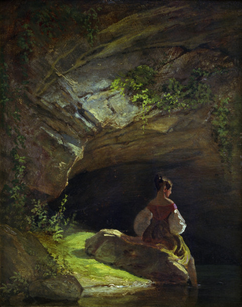Spitzweg / Girl at the Grotto / Painting à Carl Spitzweg