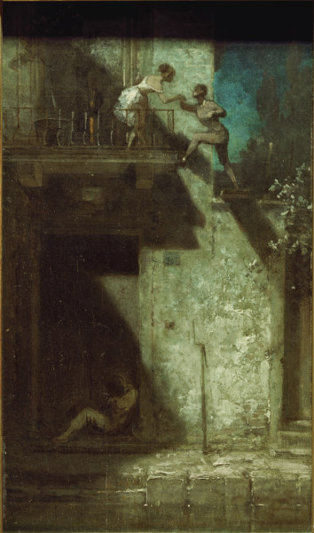 Spitzweg / Rendezvous at Night / c. 1875 à Carl Spitzweg