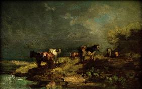 C.Spitzweg, Kühe in Landschaft