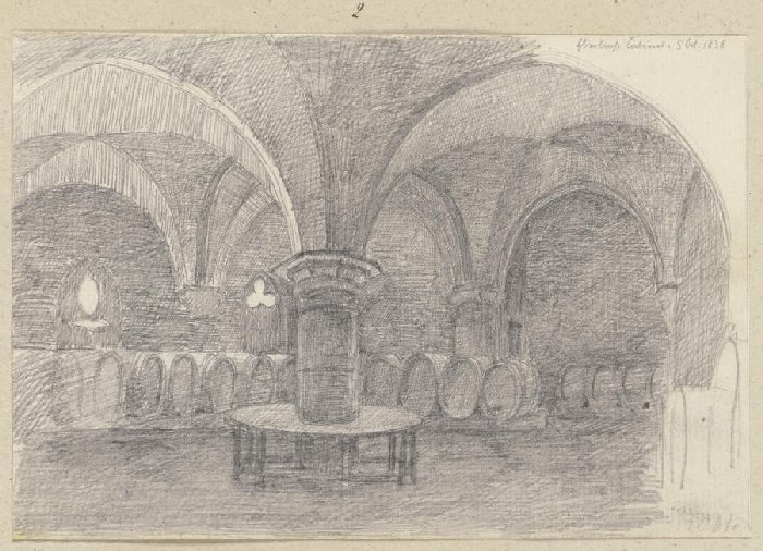 Der Weinkeller im Kloster Eberbach à Carl Theodor Reiffenstein