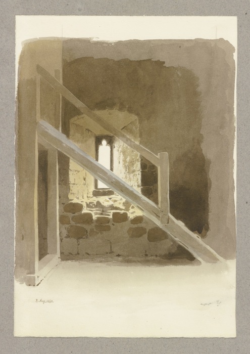 Holztreppe in einem Raum à Carl Theodor Reiffenstein