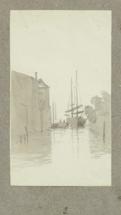 Part of a canal in Venice à Carl Theodor Reiffenstein