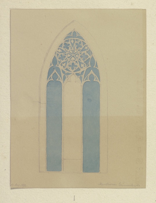 Maßwerkfenster der Brunnenkapelle des Klosters Maulbronn à Carl Theodor Reiffenstein