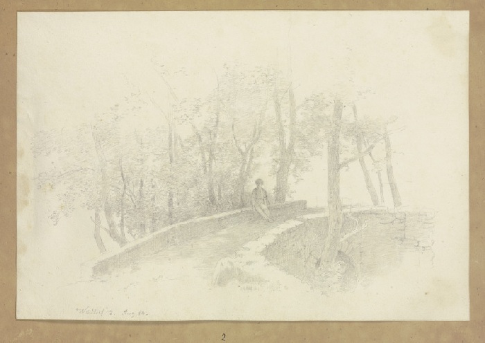 Stone bridge in Walluf à Carl Theodor Reiffenstein