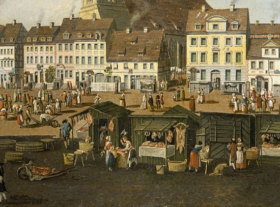 The New Market in Berlin with the Marienkirche c.1770 à Carl Traugott Fechhelm