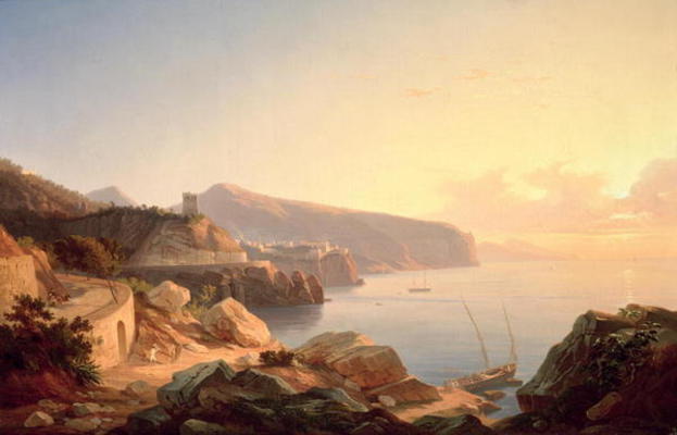 The Gulf of Sorrento, near Vico, c.1855 (oil on canvas) à Carl Wilhelm Götzloff