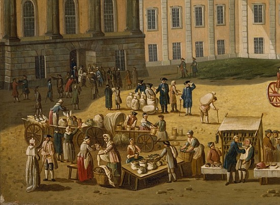 Market in the Alter Markt, Potsdam, 1772 (detail from 330433) à Carl Christian Baron