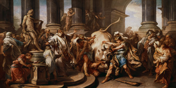 Theseus conquering the bull at Marathon, 1732-34 à Carle van Loo
