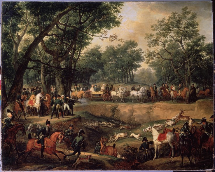 Napoleon on a Hunt in the Compiègne Forest à Carle Vernet