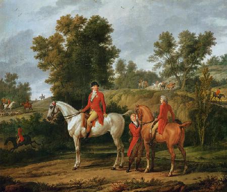 Le duc d'Orléans et le duc de Chartres à un rendez-vous de chasse en 1788