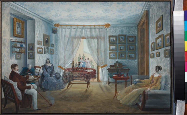 The Drawing Room in the Naryshkin Palace of Miskhor à Carlo Bossoli