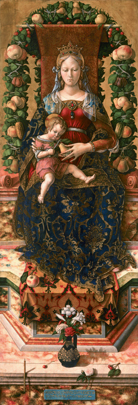 The Madonna of the Little Candle (Madonna della Candeletta) central panel of the triptych depicting  à Carlo Crivelli