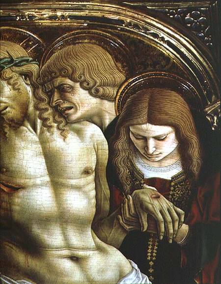 Lamentation of the Dead Christ, detail from the Sant'Emidio polyptych à Carlo Crivelli