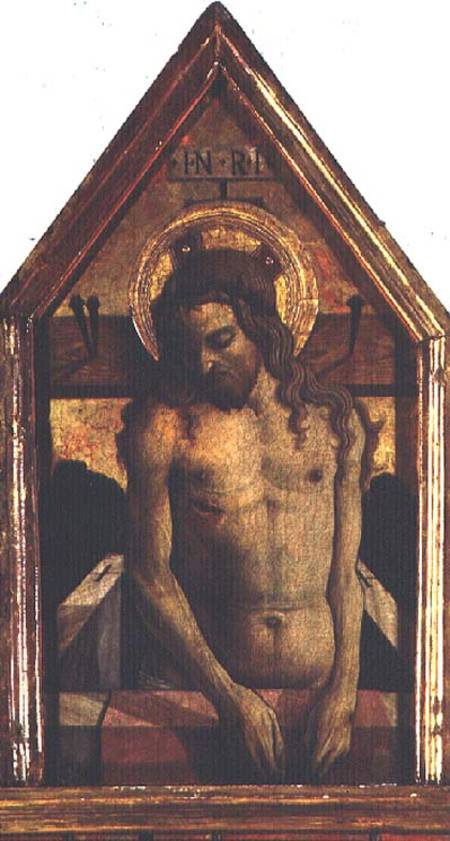The Resurrected Christ, detail from the San Silvestro polyptych à Carlo Crivelli