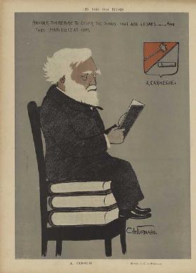 The King of Trusts. Andrew Carnegie. Illustration for Le Rire