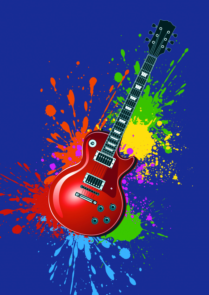 Electric Guitar Pop Art Colours (h) à Carlo Kaminski
