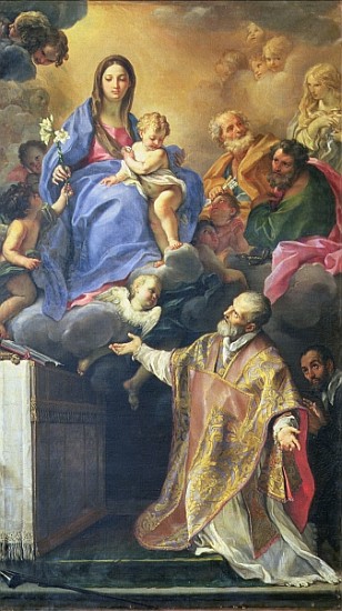 The Virgin Mary appearing to St. Philip Neri à Carlo Maratta ou Maratti