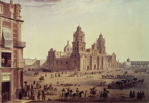 Mexico, Cathedral , Nebel à Carlos Nebel