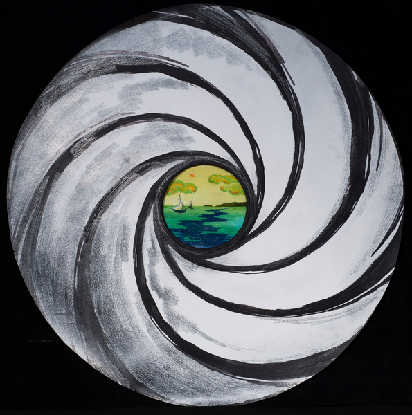 Lense Swirl with Sea and Clouds à Carolyn  Hubbard-Ford