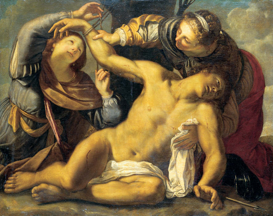 Saint Sebastian Being Cured by Saint Irene and a Servant à Carracci