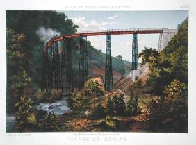 Railway Bridge at Metlac, from 'Album of the Mexican Railway' by Antonio Garcia Cubas