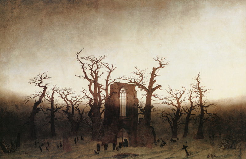 Abbaye dans la forêt de chênes (avant restauration) à Caspar David Friedrich