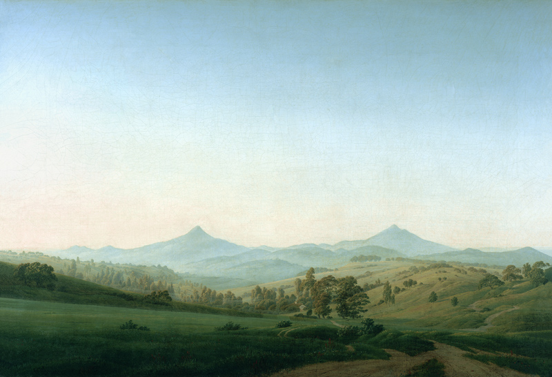 Paysage de Bohême à Caspar David Friedrich