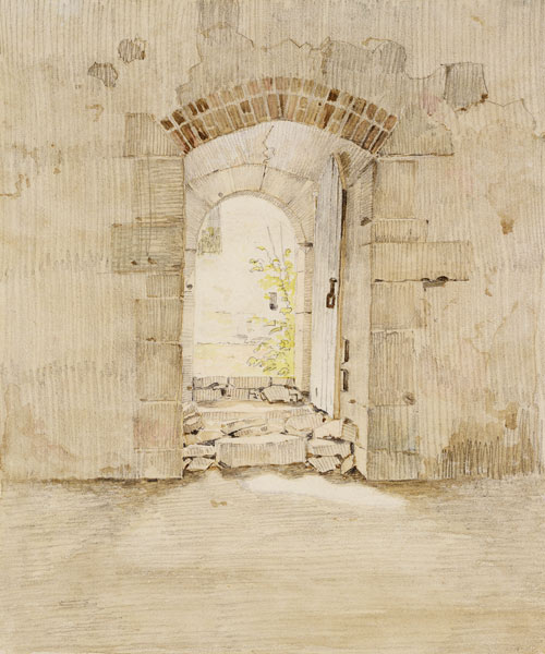 Entrance Gate to the Royal School in Meissen (pencil and w/c on paper) à Caspar David Friedrich
