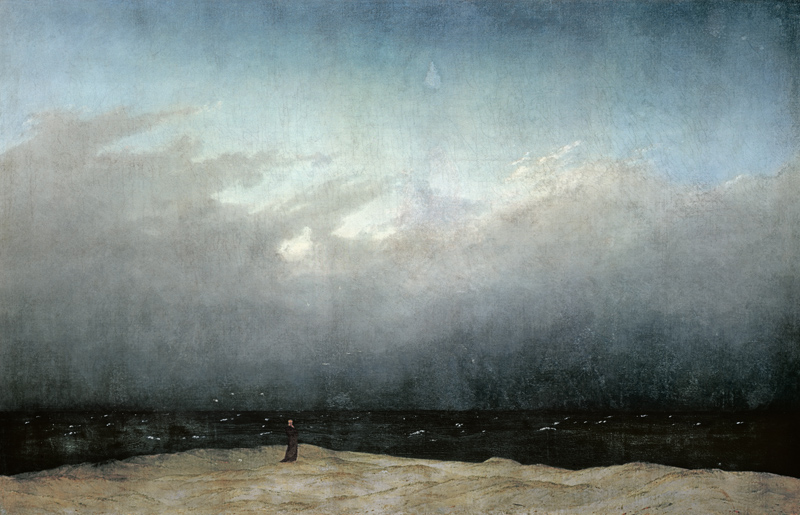 Moine au bord de mer (avant restauration) à Caspar David Friedrich