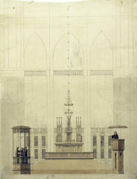 Altar room with baptistry à Caspar David Friedrich