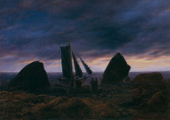 Fishing Boat by the Baltic Sea à Caspar David Friedrich