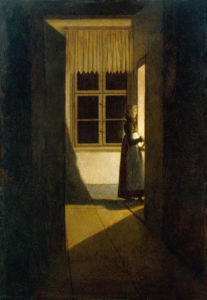 Femme avec la lanterne à Caspar David Friedrich