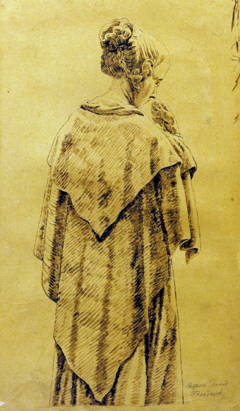 Woman in a shawl à Caspar David Friedrich