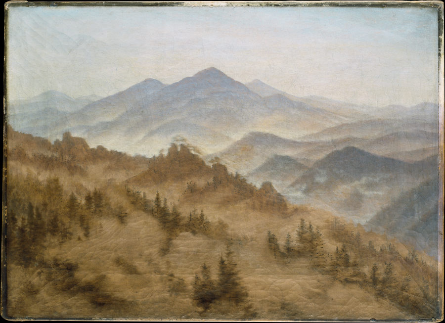 Mountains in the Rising Fog à Caspar David Friedrich