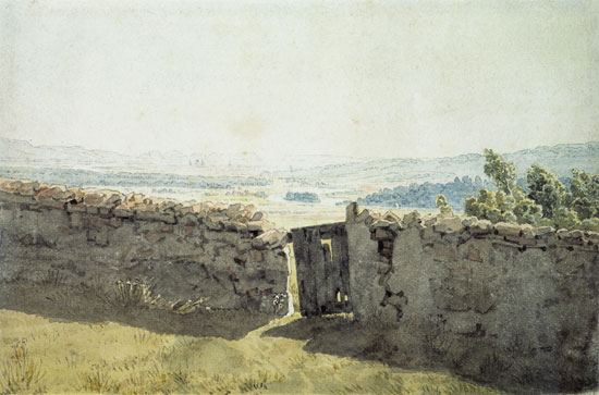 Paysage avec la paroi brouillée à Caspar David Friedrich