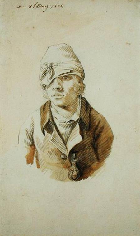 Self Portrait with Cap and Eye Patch, 8th May 1802 (pencil, brush and w/c on à Caspar David Friedrich