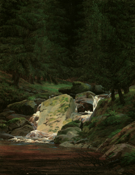 Waterfall à Caspar David Friedrich