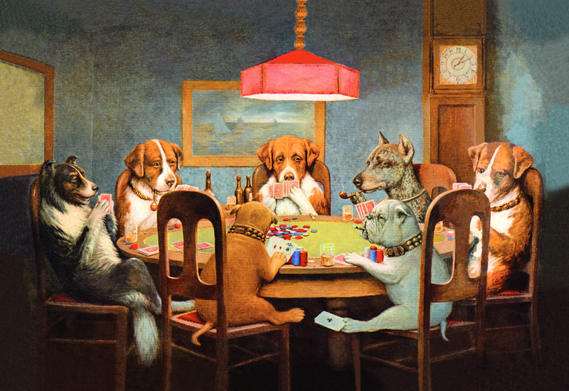 Passing the Ace Under the Table (Dog Poker) à Cassius Marcellus Coolidge
