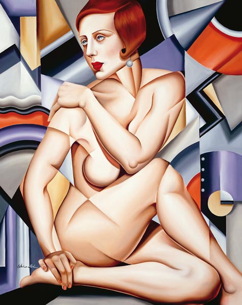 Cubist Nude Orange and Purple à Catherine  Abel