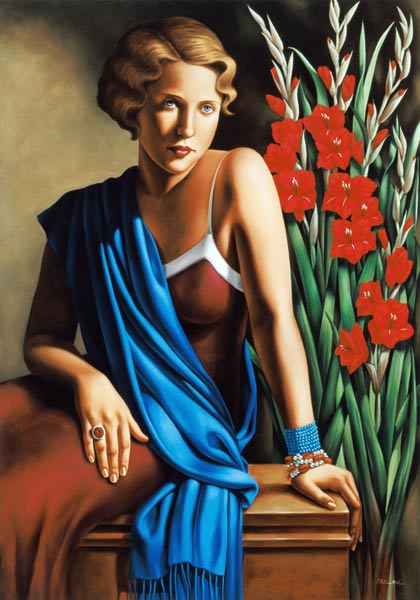 Girl with the Scarab Ring (oil on canvas)  à Catherine  Abel