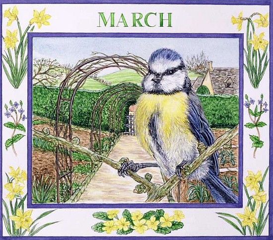 March (w/c on paper)  à Catherine  Bradbury