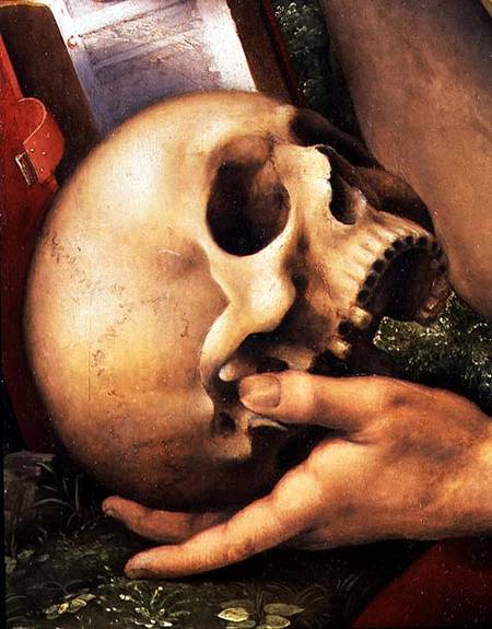 St. Jerome, detail of the skull à Cesare  da Sesto
